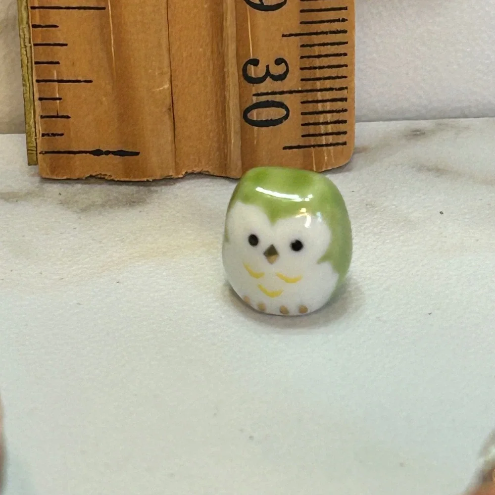 Vintage Style Crystal Hedgehog Trinket Box Set with Mini Owl Figurine 2pc